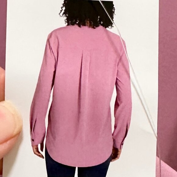 New Rev3 Tunic Blouse Women's Size S Pink Center Back Pleat Stretch Office Work - Picture 9 of 12